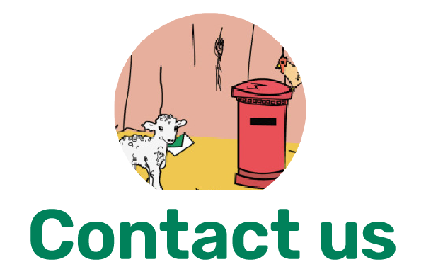 a cartoon lamb reading the news